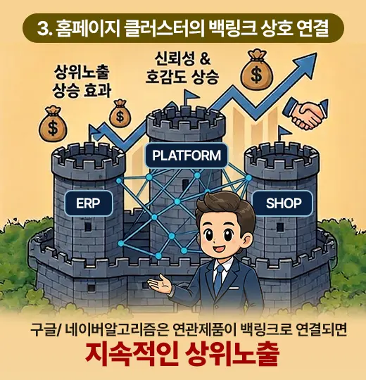 3. 홈페이지 클러스터의 백링크 상호 연결